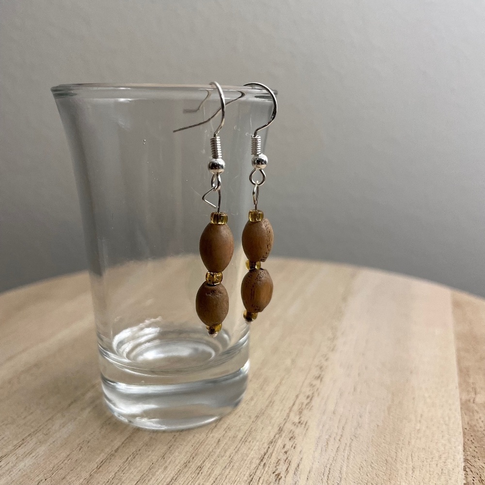 Wooden Beaded Earrings